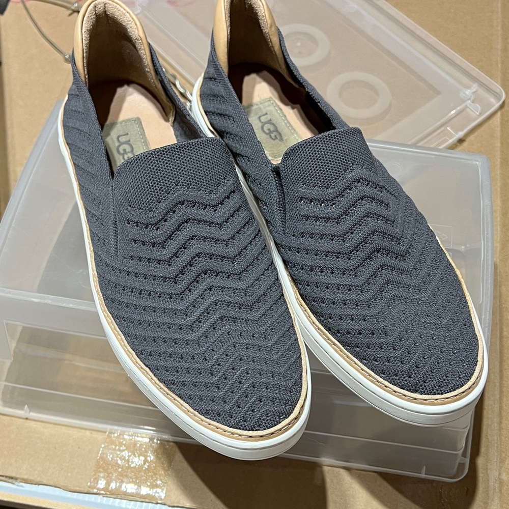 UGG Gray Knit Slip-Ons